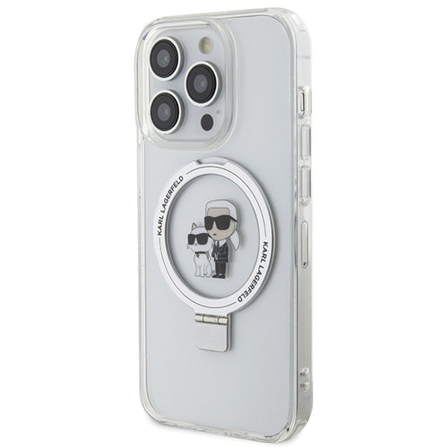 Karl Lagerfeld KLHMP15LHMRSKCH iPhone 15 Pro 6.1" white/white hardcase Ring Stand Karl&amp;Choupette MagSafe