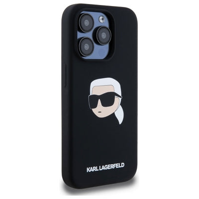Karl Lagerfeld KLHMP15LSKHPPLK iPhone 15 Pro 6.1" black/black hardcase Silicone Karl Head Print MagSafe