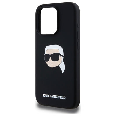 Karl Lagerfeld KLHMP15LSKHPPLK iPhone 15 Pro 6.1" black/black hardcase Silicone Karl Head Print MagSafe