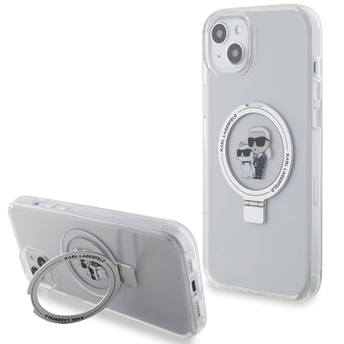 Karl Lagerfeld KLHMP15MHMRSKCH iPhone 15 Plus / 14 Plus 6.7" white/white hardcase Ring Stand Karl&amp;Choupette MagSafe