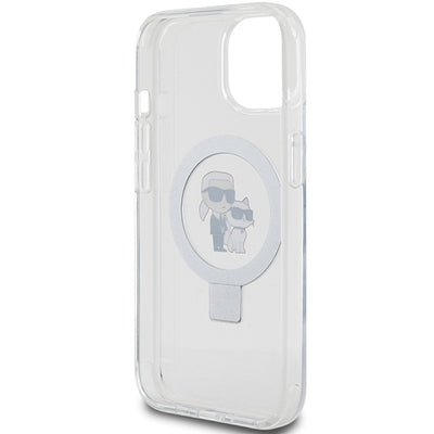 Karl Lagerfeld KLHMP15SHMRSKCH iPhone 15 / 14 / 13 6.1" white/white hardcase Ring Stand Karl&amp;Choupette MagSafe