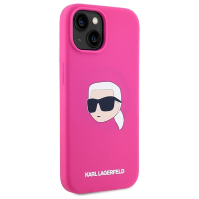Karl Lagerfeld KLHMP15SSKHPPLF iPhone 15 6.1" fuchsia/fuschia hardcase Silicone Karl Head Print MagSafe