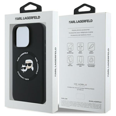 Karl Lagerfeld KLHMP16XSKCHTCK iPhone 16 Pro Max 6.9" black/black hardcase Silicone Karl&amp;Choupette Heads MagSafe