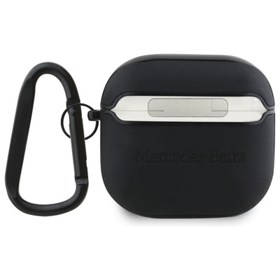 Mercedes MEA4CSLBK AirPods 4 cover black/black Leather Metal Logo
