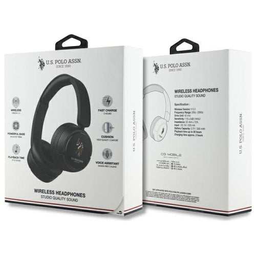 US Polo Bluetooth Headphones USHPV6PUNK Black/Black DH Color Logo — U.S. Polo Assn.