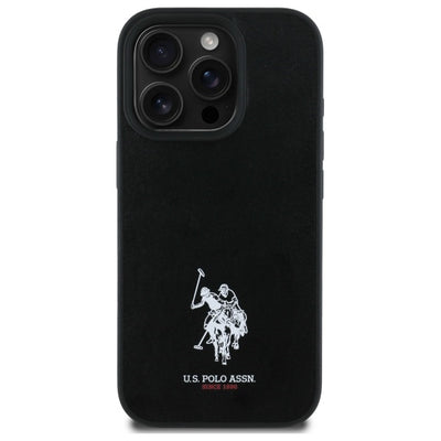 US Polo USHCP15XPGEK iPhone 15 Pro Max 6.7&quot; black/black Leather Embroidered DH Color — U.S. Polo Assn.