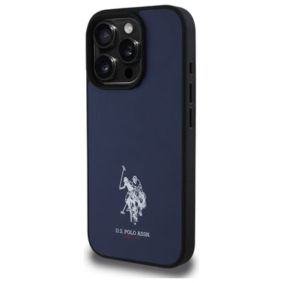 US Polo USHCP15XPGEV iPhone 15 Pro Max 6.7&quot; Navy Leather Embroidered DH Color — U.S. Polo Assn.