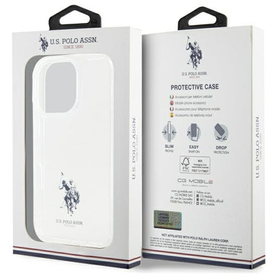 US Polo USHCP15XUSMT iPhone 15 Pro Max 6.7&quot; Clear/Transparent IML Printed Double Horse Logo — U.S. Polo Assn.