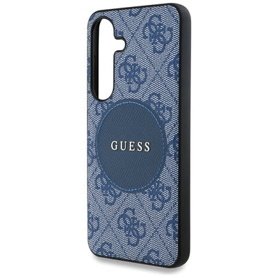 Guess 4G Round Patch Classic Logo MagSafe case for Samsung Galaxy S25 Plus blue