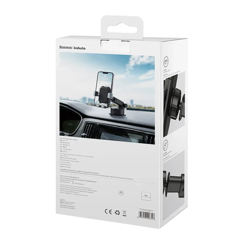 Gravity car mount for Baseus Tank phone with suction cup (black) - Product Image 9