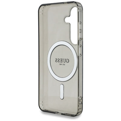 Guess Glitter Circle Classic Logo MagSafe case for Samsung Galaxy S25 black