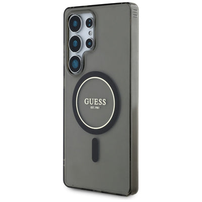 Guess Glitter Circle Classic Logo MagSafe case for Samsung Galaxy S25 Ultra black