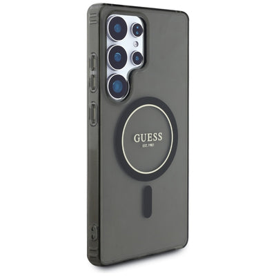 Guess Glitter Circle Classic Logo MagSafe case for Samsung Galaxy S25 Ultra black