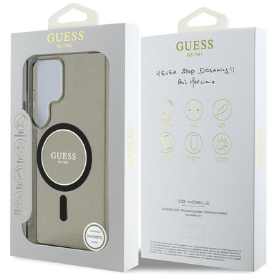 Guess Glitter Circle Classic Logo MagSafe case for Samsung Galaxy S25 Ultra black