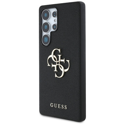 Guess Grained Big 4G Logo Small Classic Logo case for Samsung Galaxy S25 Ultra black
