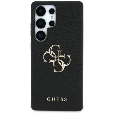 Guess Grained Big 4G Logo Small Classic Logo case for Samsung Galaxy S25 Ultra black