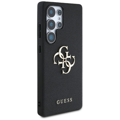 Guess Grained Big 4G Logo Small Classic Logo case for Samsung Galaxy S25 Ultra black