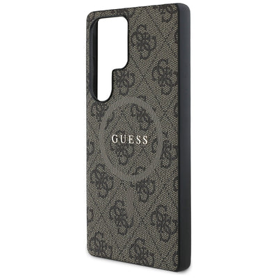Guess Leather 4G Colored Ring Classic Logo MagSafe Case Samsung Galaxy S25 Ultra brown
