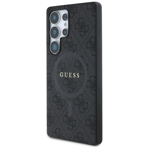 Guess Leather 4G Colored Ring Classic Logo MagSafe Case Samsung Galaxy S25 Ultra black