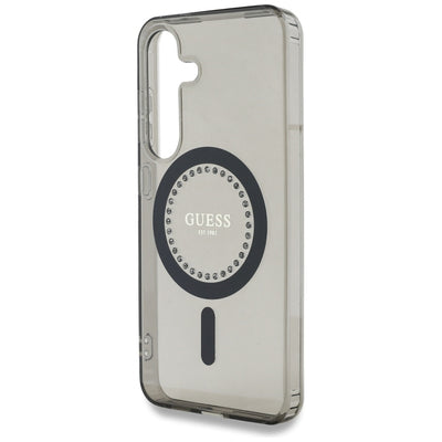 Guess Rhinestones Printed Classic Logo MagSafe Samsung Galaxy S25 case black