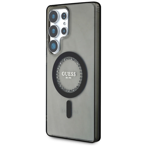 Guess Rhinestones Printed Classic Logo MagSafe Samsung Galaxy S25 Ultra case black