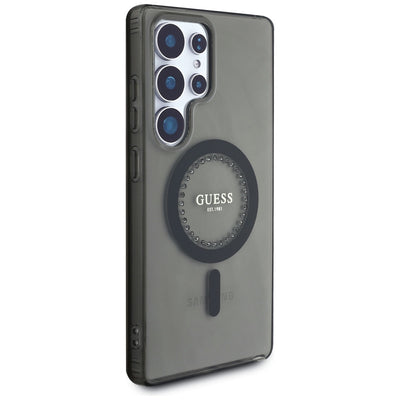 Guess Rhinestones Printed Classic Logo MagSafe Samsung Galaxy S25 Ultra case black