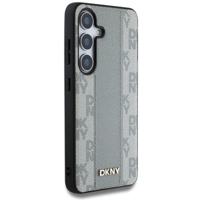 DKNY Leather Checkered Pattern MagSafe case for Samsung Galaxy S25 taupe