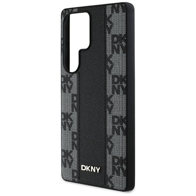 DKNY Leather Checkered Pattern MagSafe Case for Samsung Galaxy S25 Ultra Black