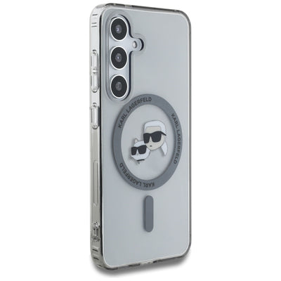 Karl Lagerfeld Button Karl &amp; Choupette Heads Printed Logo MagSafe Samsung Galaxy S25 case black
