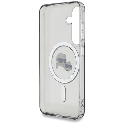 Karl Lagerfeld Button Karl &amp; Choupette Heads Printed Logo MagSafe Samsung Galaxy S25 case black