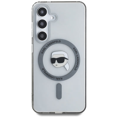 Case Karl Lagerfeld Button Karl Head Printed Logo MagSafe Samsung Galaxy S25 black