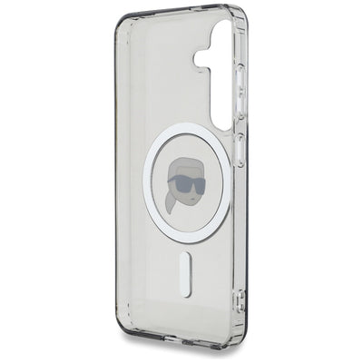 Case Karl Lagerfeld Button Karl Head Printed Logo MagSafe Samsung Galaxy S25 black