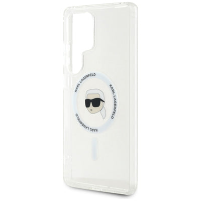Case Karl Lagerfeld Button Karl Head Printed Logo MagSafe Samsung Galaxy S25 Ultra white
