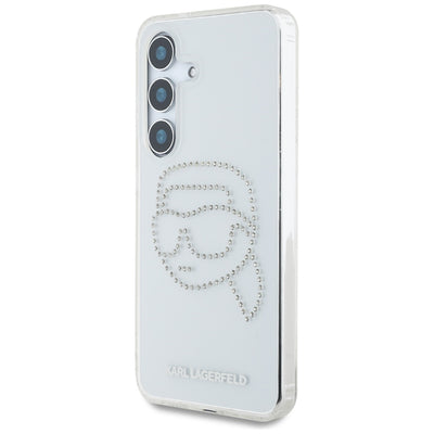 Case Karl Lagerfeld Rhinestones Karl Head Logo Samsung Galaxy S25 transparent