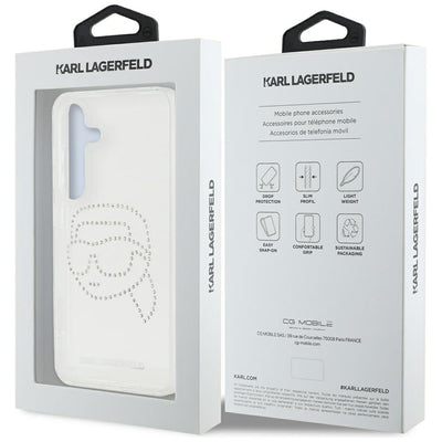 Case Karl Lagerfeld Rhinestones Karl Head Logo Samsung Galaxy S25 transparent