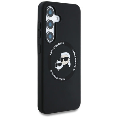 Karl Lagerfeld Silicone Double Heads And Circle MagSafe Samsung Galaxy S25 case black