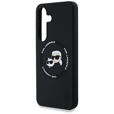 Karl Lagerfeld Silicone Double Heads And Circle MagSafe Samsung Galaxy S25 case black