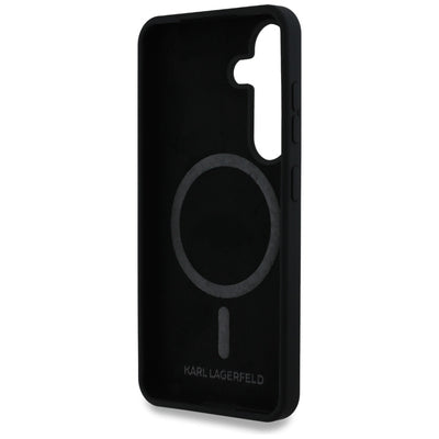 Karl Lagerfeld Silicone Double Heads And Circle MagSafe Samsung Galaxy S25 case black