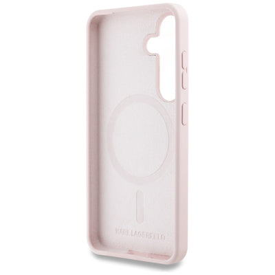 Karl Lagerfeld Silicone Double Heads And Circle MagSafe Samsung Galaxy S25 Case Pink