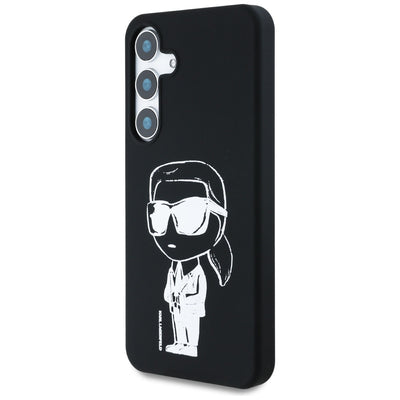 Case Karl Lagerfeld Silicone Graffiti Ikonik Printed Logo MagSafe Samsung Galaxy S25 black