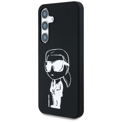 Case Karl Lagerfeld Silicone Graffiti Ikonik Printed Logo MagSafe Samsung Galaxy S25 black