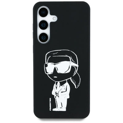 Case Karl Lagerfeld Silicone Graffiti Ikonik Printed Logo MagSafe Samsung Galaxy S25 black