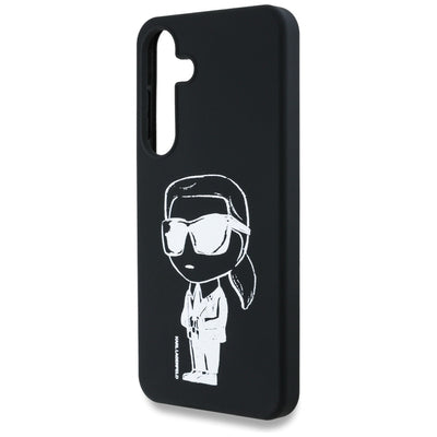 Case Karl Lagerfeld Silicone Graffiti Ikonik Printed Logo MagSafe Samsung Galaxy S25 black