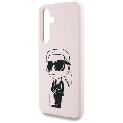 Case Karl Lagerfeld Silicone Graffiti Ikonik Printed Logo MagSafe Samsung Galaxy S25 pink