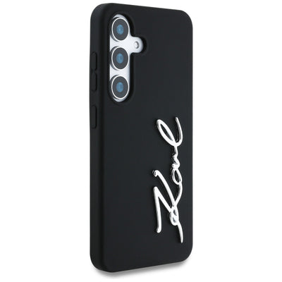 Case Karl Lagerfeld Silicone Metal Signature Logo Samsung Galaxy S25 black