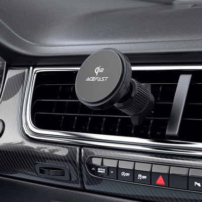 Acefast D33 Car Holder with Qi2 15W Magnetic Charger for Air Vent - Black