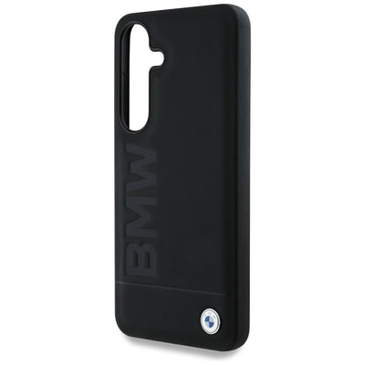 BMW Leather Big Wordmark Case for Samsung Galaxy S25+ - Black