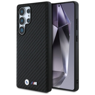 BMW Leather Carbon MagSafe Case for Samsung Galaxy S25 Ultra - Black