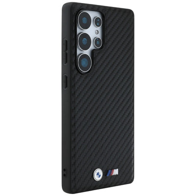 BMW Leather Carbon MagSafe Case for Samsung Galaxy S25 Ultra - Black