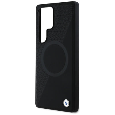 BMW Leather Half Textured MagSafe Case for Samsung Galaxy S25 Ultra - Black